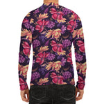 Wild Flower Print Men's Long Sleeve Rash Guard