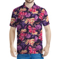 Wild Flower Print Men's Polo Shirt