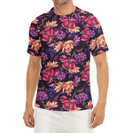 Wild Flower Print Men's Short Sleeve Rash Guard