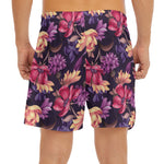 Wild Flower Print Men's Split Running Shorts