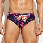 Wild Flower Print Men's Swim Briefs