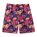 Wild Flower Print Men's Swim Trunks
