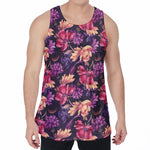 Wild Flower Print Men's Velvet Tank Top