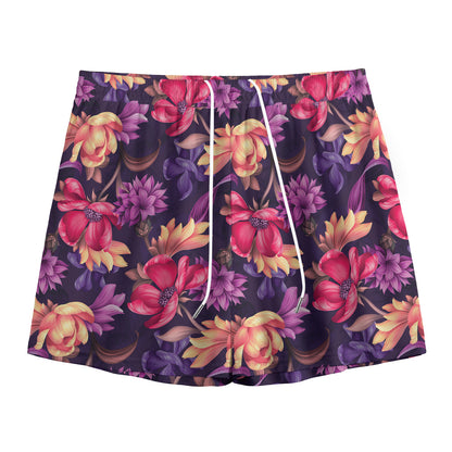 Wild Flower Print Mesh Shorts