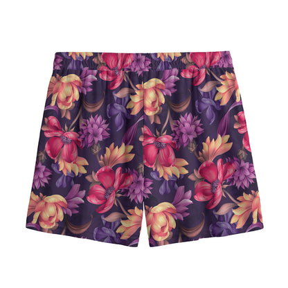 Wild Flower Print Mesh Shorts