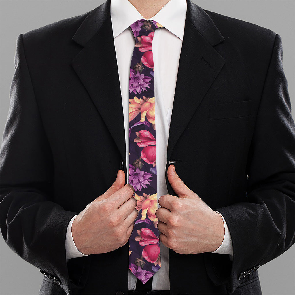 Wild Flower Print Necktie