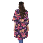 Wild Flower Print Open Front Beach Cover Up