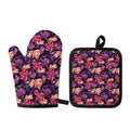Wild Flower Print Oven Mitt And Pot Holder Set
