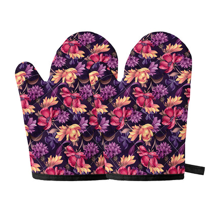 Wild Flower Print Oven Mitts