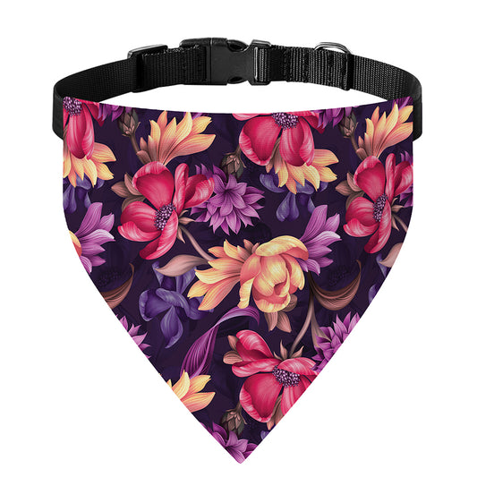 Wild Flower Print Over The Collar Dog Bandana