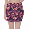 Wild Flower Print Pencil Mini Skirt