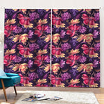 Wild Flower Print Pencil Pleat Curtains