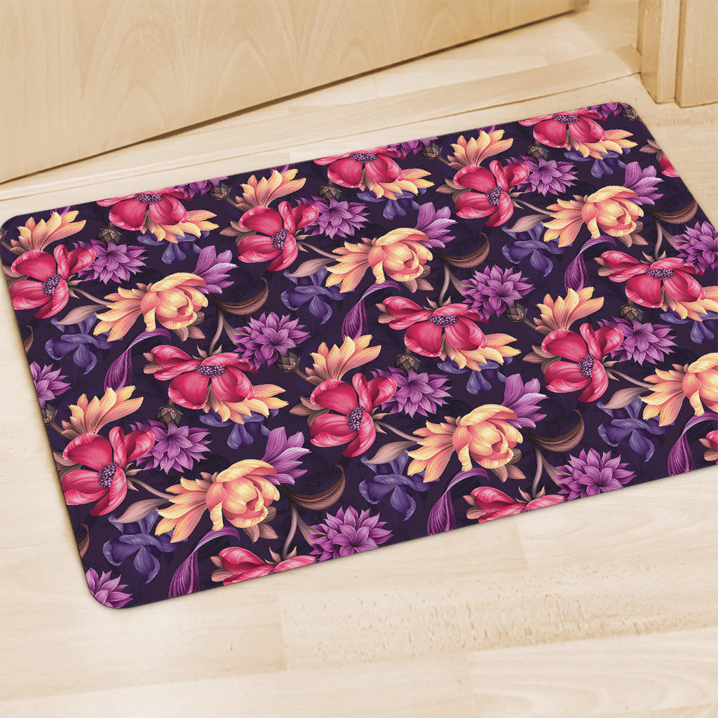 Wild Flower Print Polyester Doormat