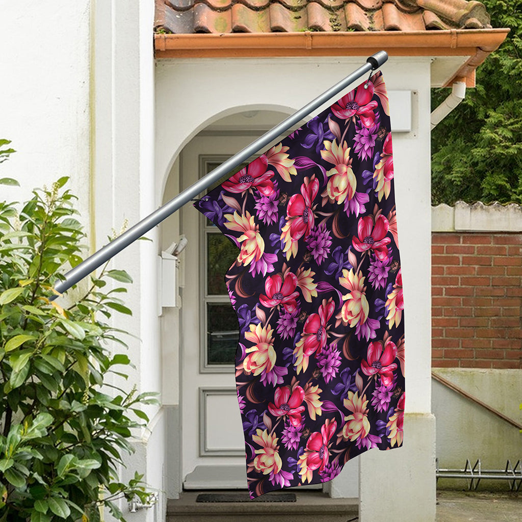 Wild Flower Print Polyester Flag
