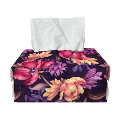 Wild Flower Print Rectangle Tissue Box Cover