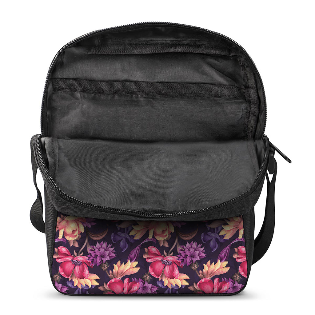 Wild Flower Print Rectangular Crossbody Bag