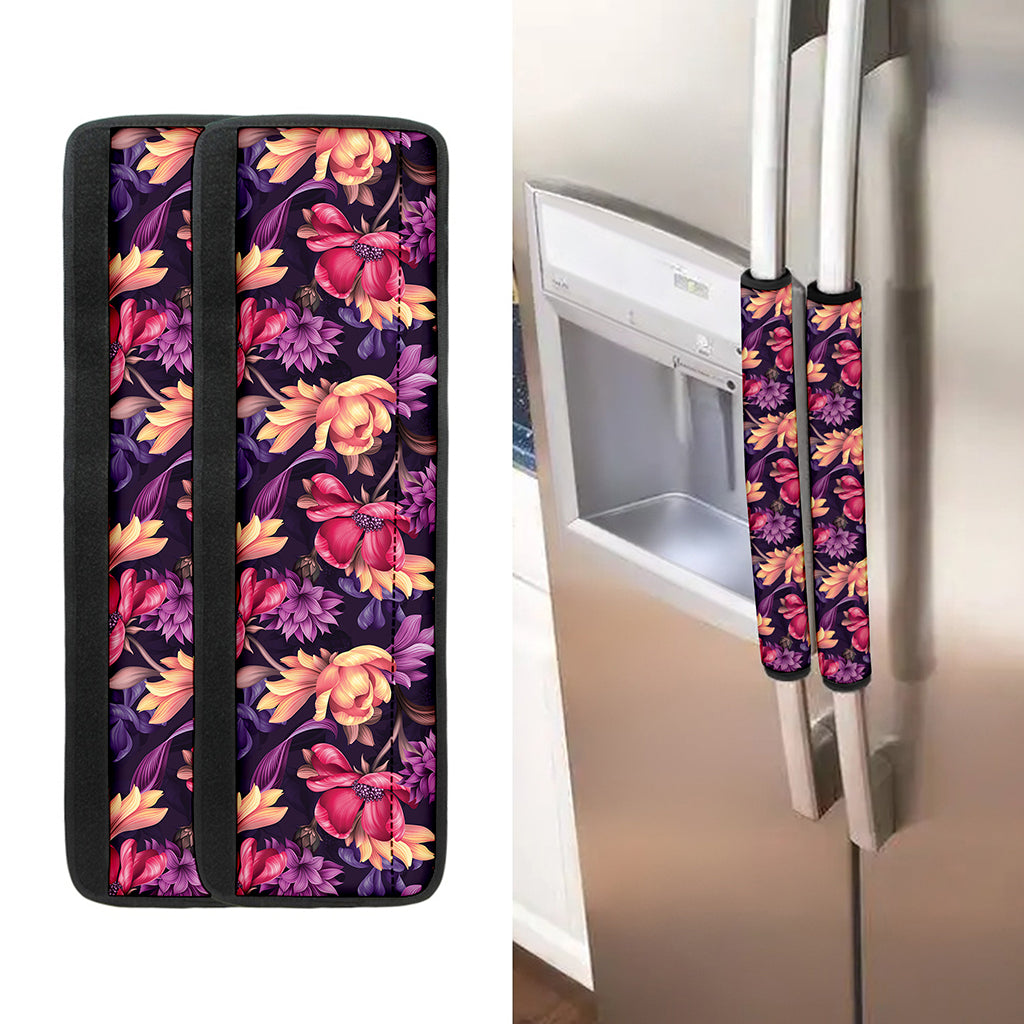 Wild Flower Print Refrigerator Handle Covers