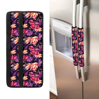 Wild Flower Print Refrigerator Handle Covers