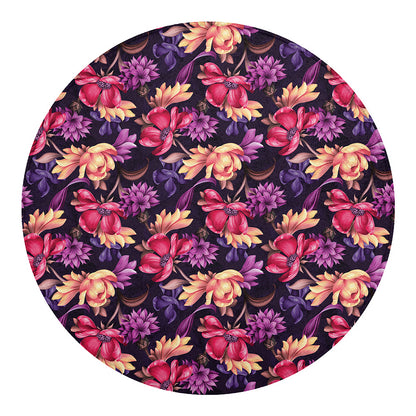 Wild Flower Print Round Blanket