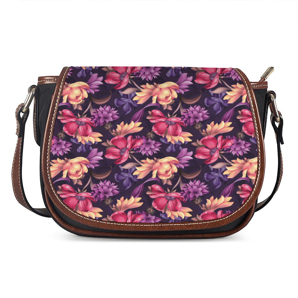 Wild Flower Print Saddle Bag