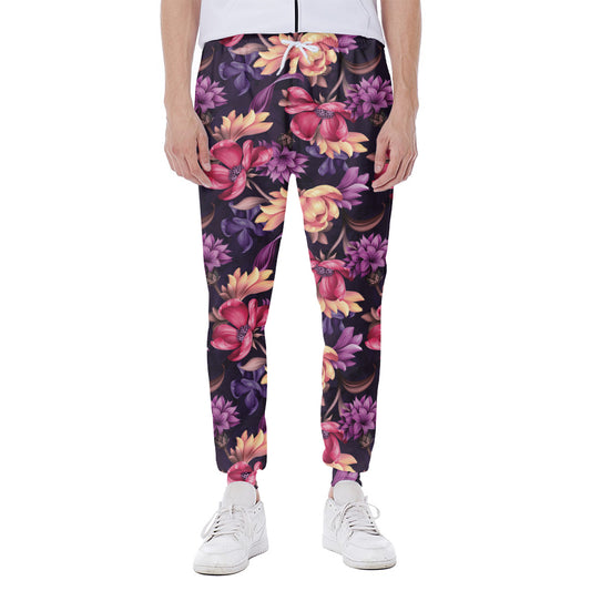 Wild Flower Print Scuba Joggers