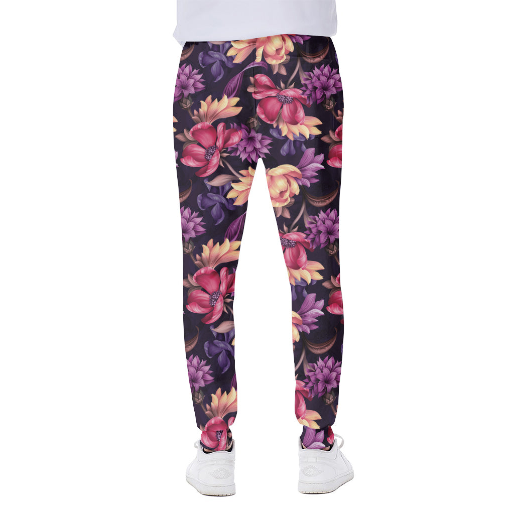 Wild Flower Print Scuba Joggers