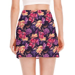 Wild Flower Print Side Slit Mini Skirt