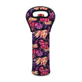 Wild Flower Print Single Neoprene Wine Tote