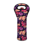 Wild Flower Print Single Neoprene Wine Tote