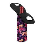 Wild Flower Print Single Neoprene Wine Tote