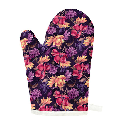 Wild Flower Print Single Oven Mitt