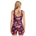 Wild Flower Print Sleeveless One Piece Swimsuit