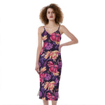 Wild Flower Print Slim Fit Midi Cami Dress
