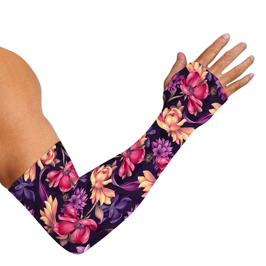 Wild Flower Print Sun Protection Arm Sleeves