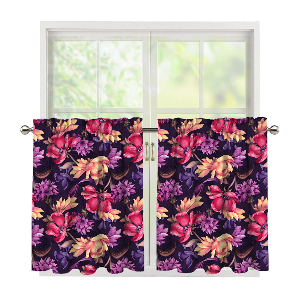 Wild Flower Print Tier Curtains