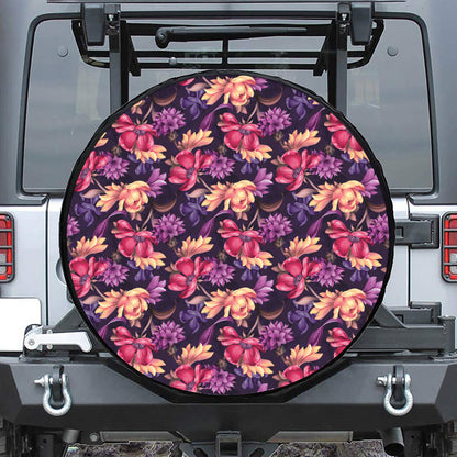 Wild Flower Print Tire Cover