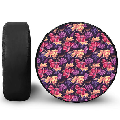 Wild Flower Print Tire Cover