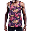 Wild Flower Print Men's Workout Tank Top