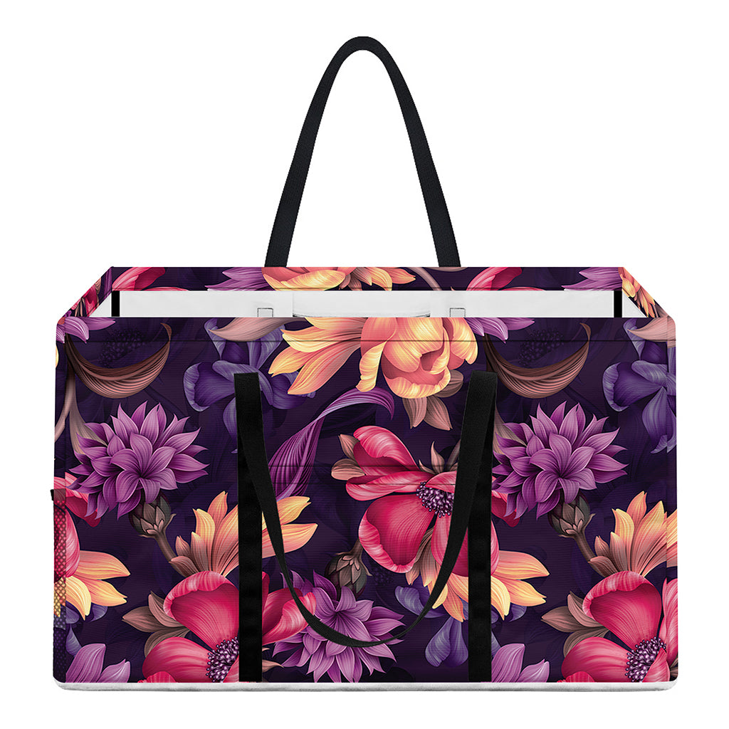 Wild Flower Print Utility Tote Bag