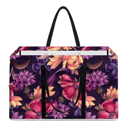 Wild Flower Print Utility Tote Bag