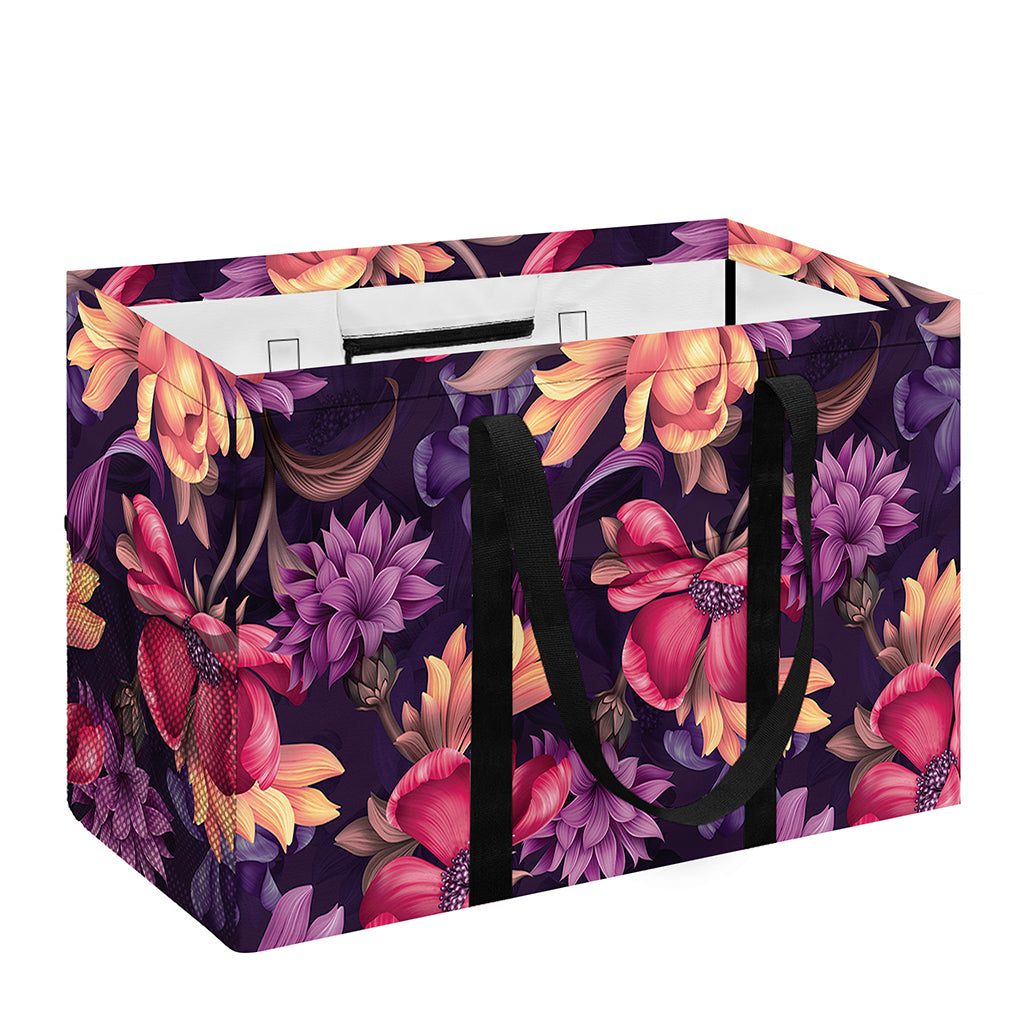 Wild Flower Print Utility Tote Bag