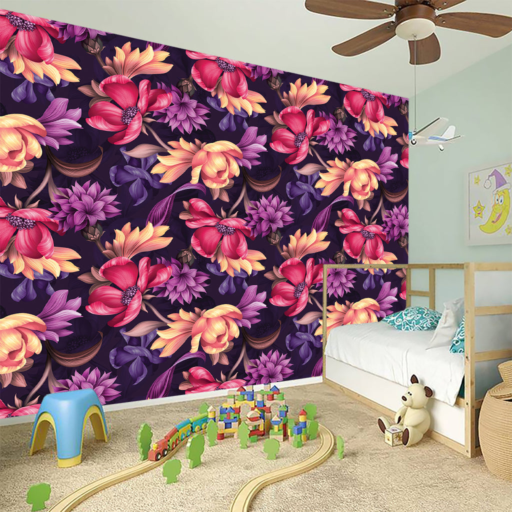Wild Flower Print Wall Sticker