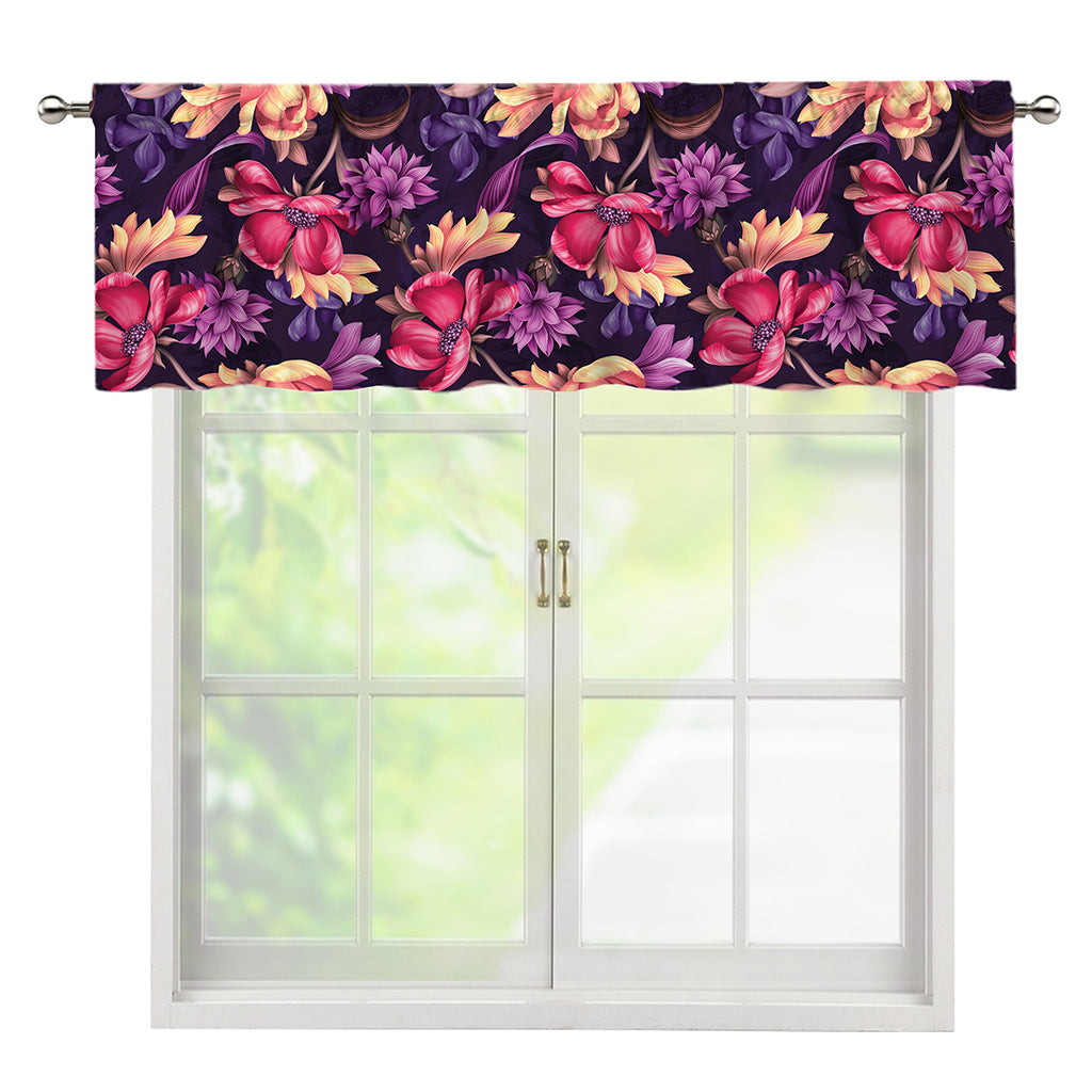 Wild Flower Print Window Valance