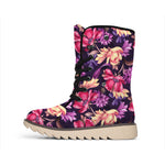 Wild Flower Print Winter Boots