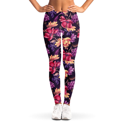 Wild Flower Print Women's Leggings