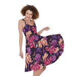 Wild Flower Print Women's Sleeveless Dress