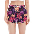Wild Flower Print Women's Split Running Shorts