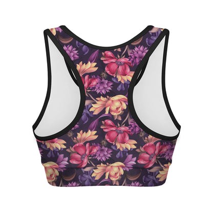 Wild Flower Print Women's Sports Bra