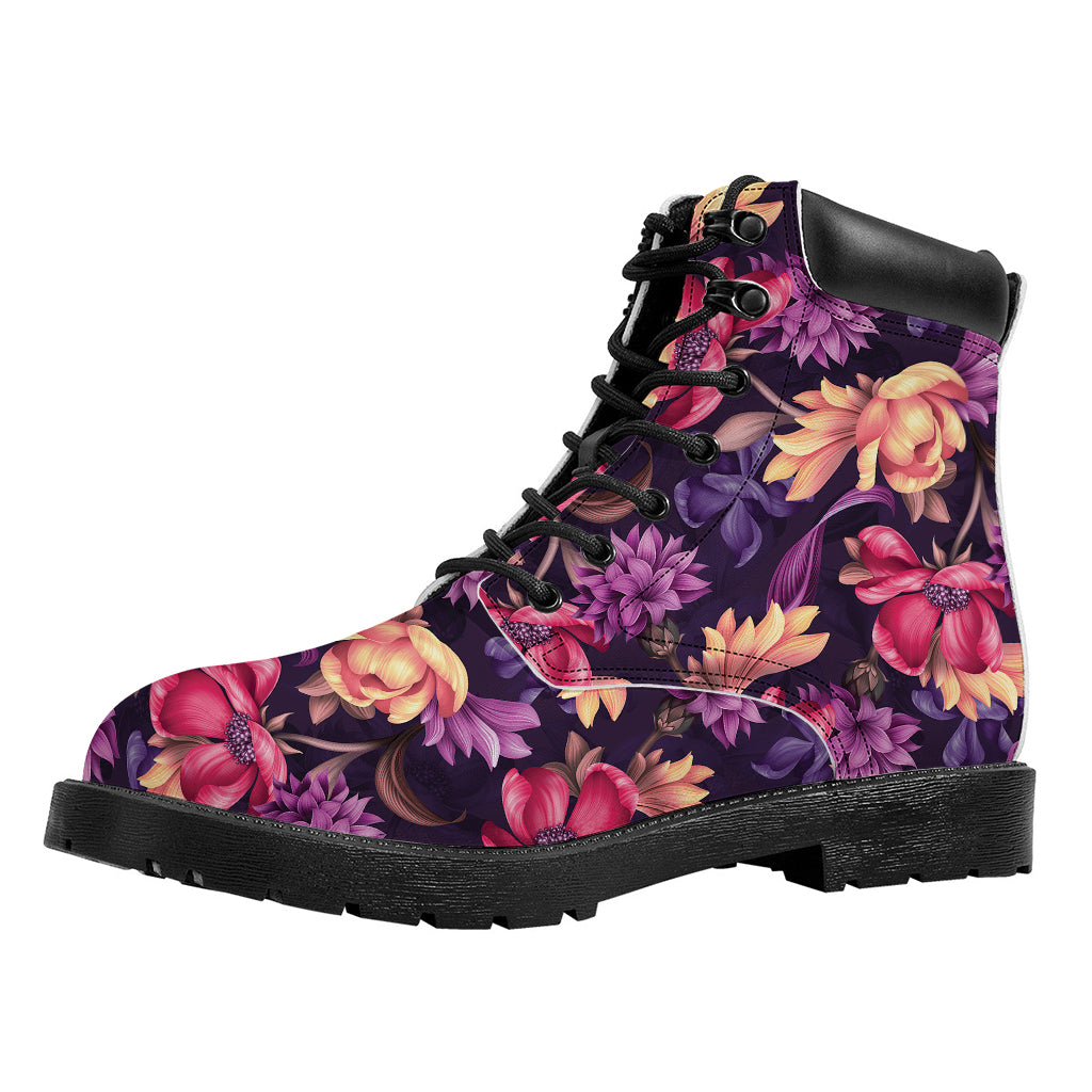Wild Flower Print Work Boots