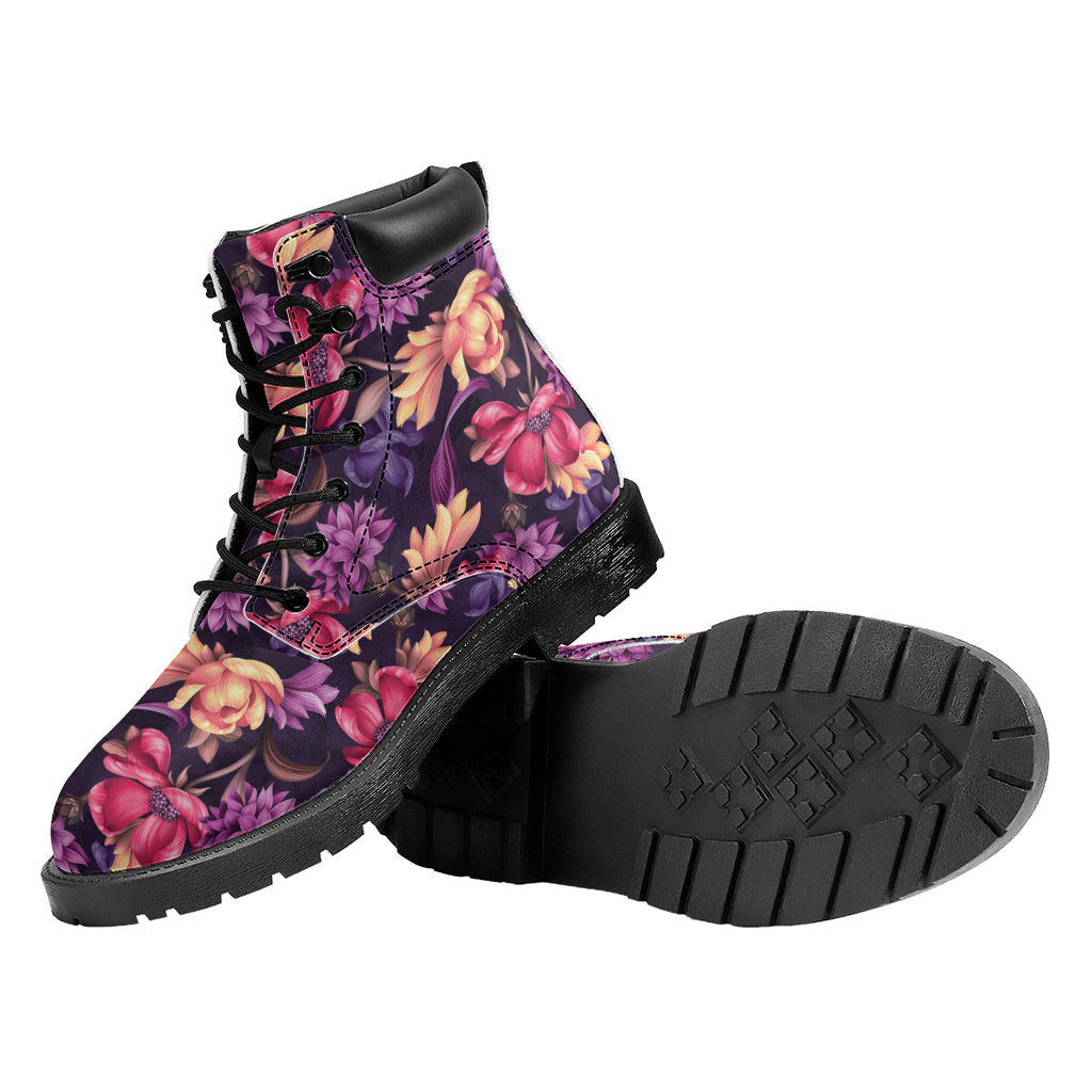Wild Flower Print Work Boots